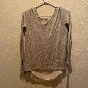 Express sweater with attached tank top inside Sz XS grey white